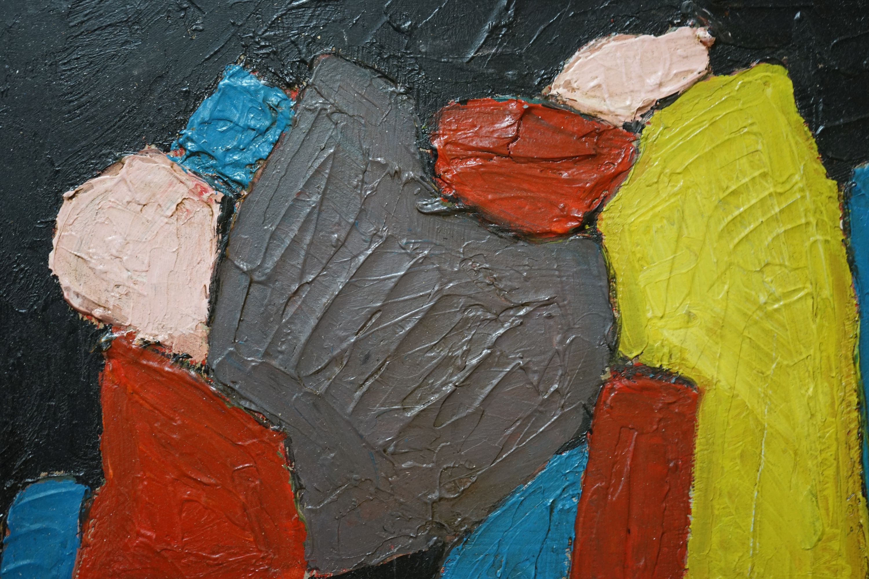 After Serge Poliakoff, oil on board, Untitled, bears signature, 62 x 49cm